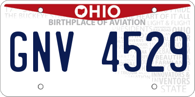 OH license plate GNV4529