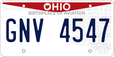 OH license plate GNV4547