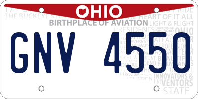 OH license plate GNV4550