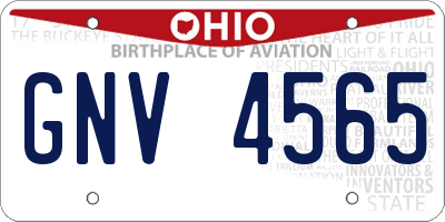OH license plate GNV4565