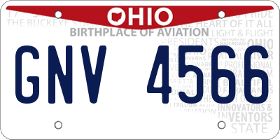 OH license plate GNV4566