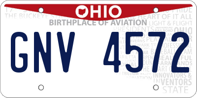 OH license plate GNV4572