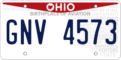 OH license plate GNV4573