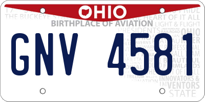 OH license plate GNV4581