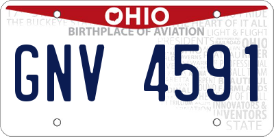 OH license plate GNV4591