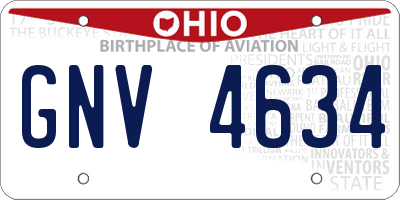 OH license plate GNV4634