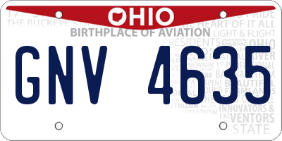 OH license plate GNV4635