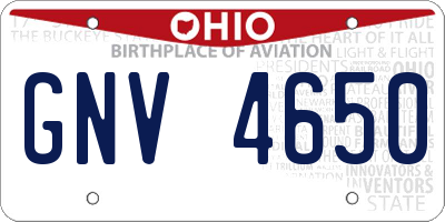 OH license plate GNV4650