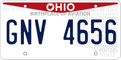 OH license plate GNV4656