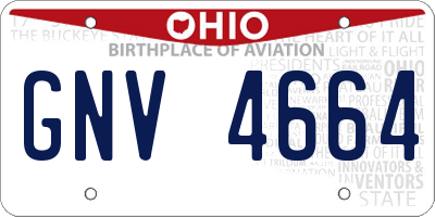OH license plate GNV4664