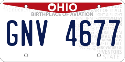 OH license plate GNV4677
