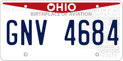 OH license plate GNV4684