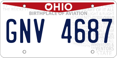 OH license plate GNV4687