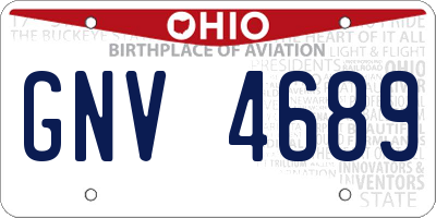 OH license plate GNV4689