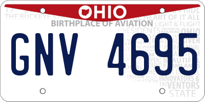 OH license plate GNV4695