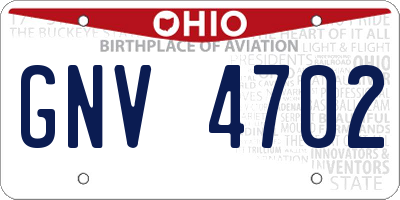 OH license plate GNV4702