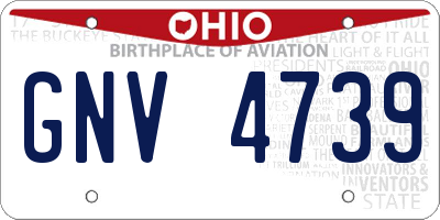 OH license plate GNV4739