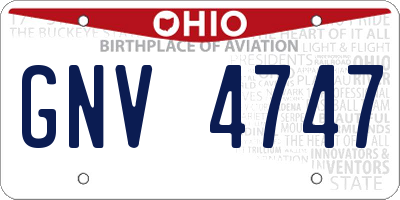 OH license plate GNV4747