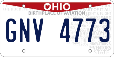 OH license plate GNV4773