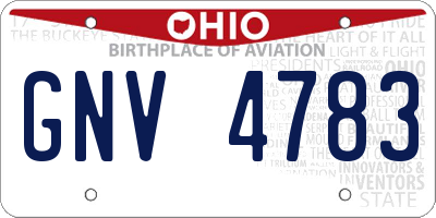 OH license plate GNV4783