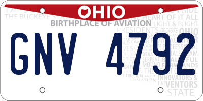 OH license plate GNV4792