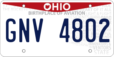 OH license plate GNV4802