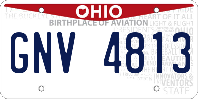 OH license plate GNV4813