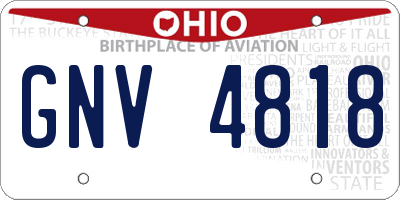 OH license plate GNV4818