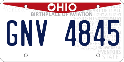 OH license plate GNV4845