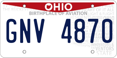 OH license plate GNV4870