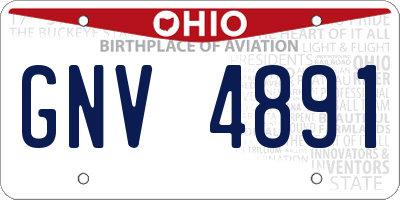 OH license plate GNV4891