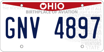 OH license plate GNV4897