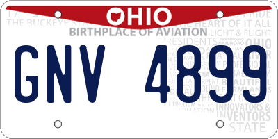 OH license plate GNV4899