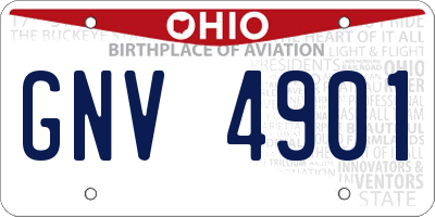 OH license plate GNV4901