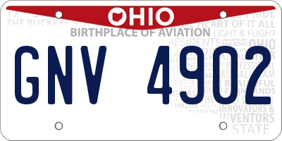 OH license plate GNV4902