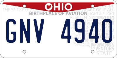 OH license plate GNV4940