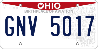 OH license plate GNV5017