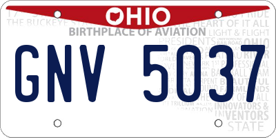 OH license plate GNV5037