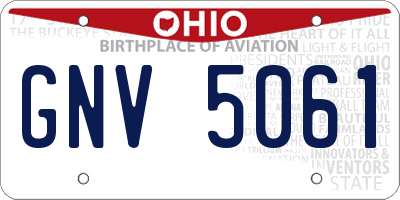 OH license plate GNV5061