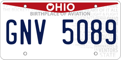 OH license plate GNV5089