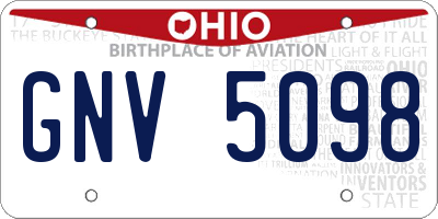 OH license plate GNV5098