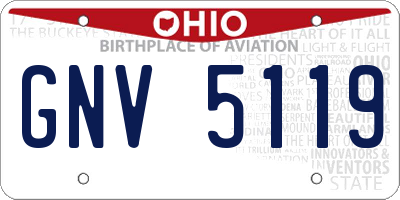 OH license plate GNV5119