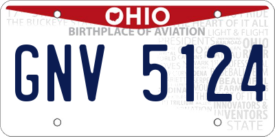 OH license plate GNV5124