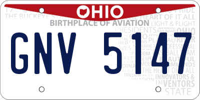 OH license plate GNV5147