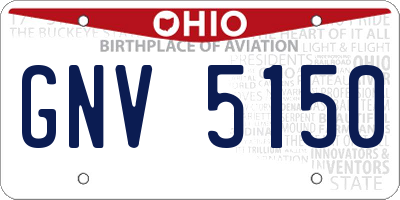 OH license plate GNV5150