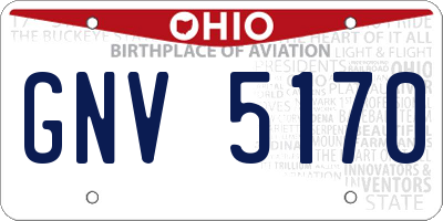 OH license plate GNV5170