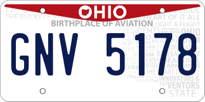 OH license plate GNV5178