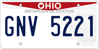 OH license plate GNV5221