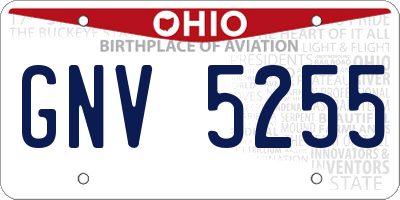 OH license plate GNV5255