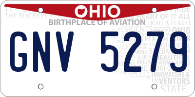 OH license plate GNV5279